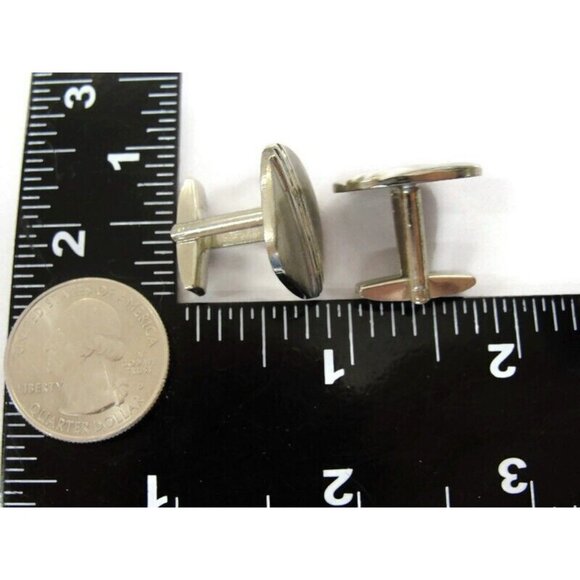 Pioneer Cufflinks Silver Tone Wedding Tux Vintage IOB - Picture 13 of 16